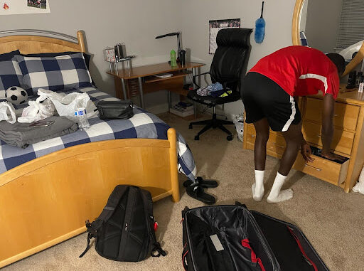 College student packing