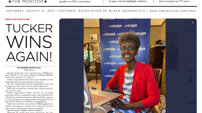 Screenshot of the NABJ Monitor 2021 Flipbook